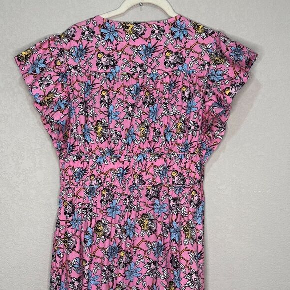 Derek Lam 10 Crosby Dress Size 6 Greta Pink Flutter Sleeve Button Down - Picture 7 of 12